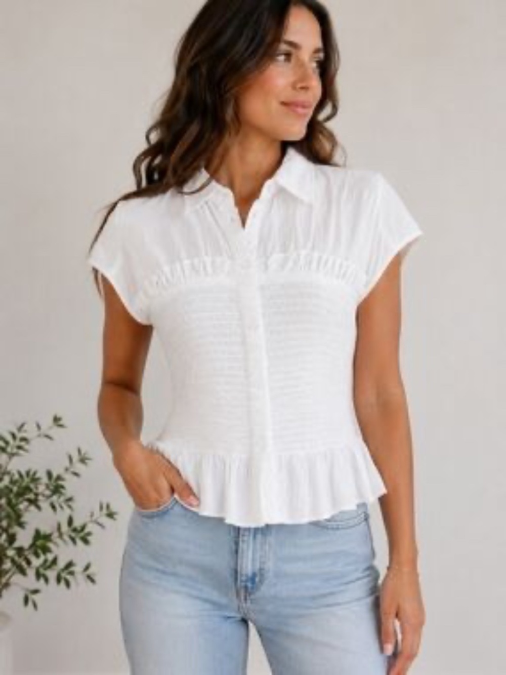 Bellamy Buttondown Women's Anthro Shirt Size Small